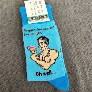 TWO LEFT FEET Retro Remix Crew Socks Exercise theme Small feet size NWT